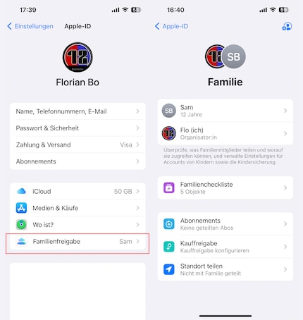 In Gezinsdeling kun je meerdere apparaten met verschillende Apple ID's koppelen