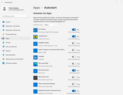Un démarrage automatique allégé permet également d’accélérer le processus de démarrage.