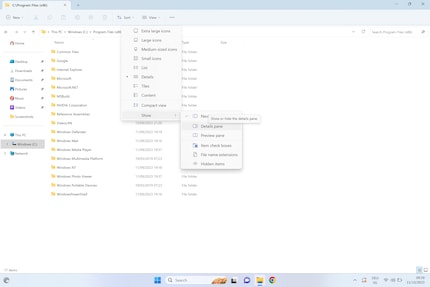 Dit laat je de bestandsextensies zien.