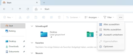 Vous pouvez cliquer sur le chemin vers les options