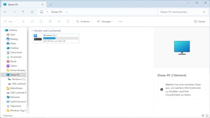 Le disque E est vide. C'est pourquoi il est masqué.