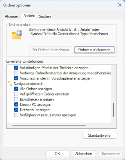 Tout en bas, vous trouverez les paramètres de la zone de navigation.