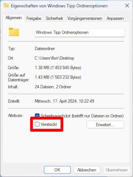 Comment cacher un dossier.