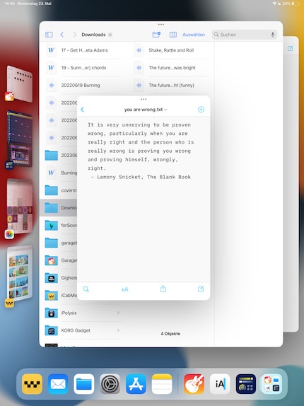With Stage Manager, productivity comes close to that of a notebook.