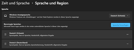 Leider bieten nicht alle Sprachen Unterstützung für die Spracherkennung. So muss der Deutschschweizer beispielsweise auf «Deutsch (Deutschland)» wechseln und dann auch darauf achten, Hochdeutsch zu sprechen.