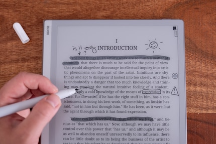 Ik gebruik de pen om direct in mijn bestanden te schrijven en belangrijke passages te markeren.