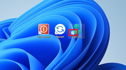 Niet voor estheten: Pijlsymbool op een snelkoppeling op het bureaublad.