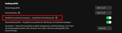 De kwaliteitsniveaus op Spotify kun je hier instellen.